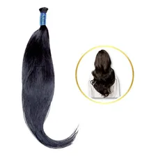 Cabelo Indiano Natural Queratina Castanho 65 cm 200 gramas Foto  mini 1