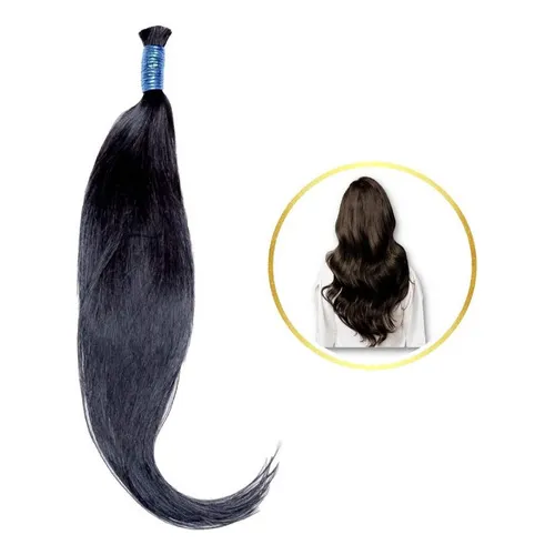 Cabelo Indiano Natural Queratina Castanho 65 cm 200 gramas Foto 1