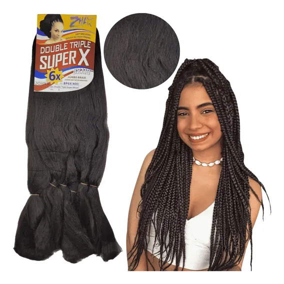 Cabelo Jumbo Jumbão Super X Tranças Kanekalon Box Braid 400g Cor Castanho#6 Foto 1