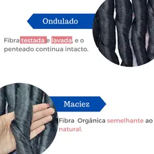 Cabelo Jumbo Liso French Curl Ondulado 400g 60cm Crochet Cor Preto #1 Foto mini 4