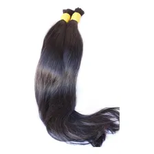 Cabelo Liso 60/65cm Humano Natural Preto 50gramas Foto mini 3