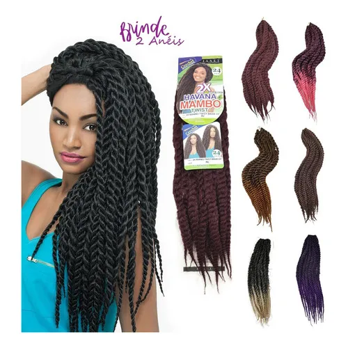 Cabelo Mambo Twist Havana Crochet Braid Afro Trança + Anel Cor 30 Ruivo Foto 1