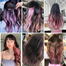 Cabelo Mechas Colorida Aplique Tic Tac 70cm Fibra Japonesa Cor Tic Tac Rosa Foto mini 2