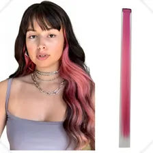 Cabelo Mechas Colorida Aplique Tic Tac 70cm Fibra Japonesa Cor Tic Tac Rosa Foto mini 1