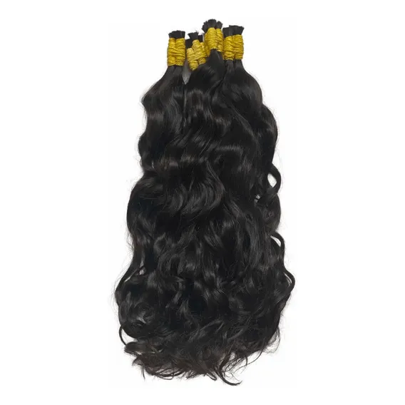 Cabelo Natural Humano P/mega Hair Leve Ondas 65 Cm 100 Gr! Cor Castanho Medio Foto 1