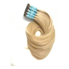 Cabelo natural loiro claro 75cm liso 100 gramas Foto mini 1