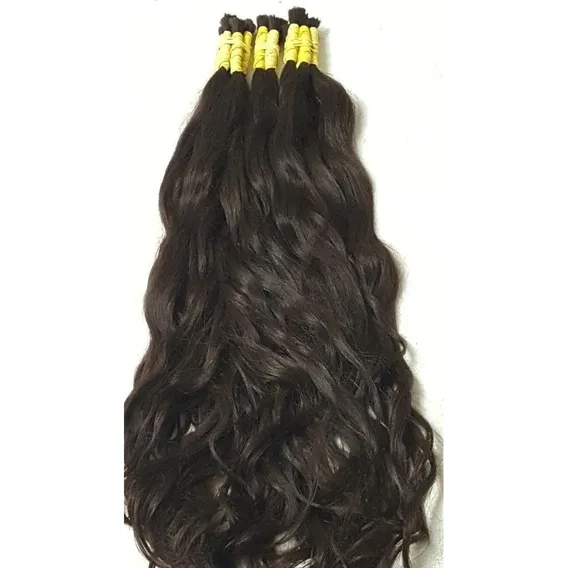 Cabelo Natural Ondulado Humano Aplique 60/65cm -150gr Cor Castanho Medio Foto 1