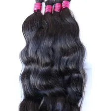 Cabelo Ondulado 60/65cm Humano Natural Preto 150 Gramas Foto mini 2