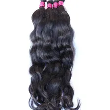 Cabelo Ondulado 60/65cm Humano Natural Preto 150 Gramas Foto mini 1