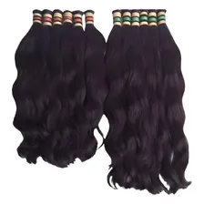 Cabelo Ondulado 70/75cm Humano Aplique Mega Hair -50gr Cor Ondulado Natural Castanho Medio Foto mini 1