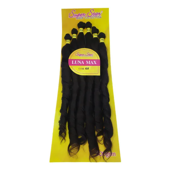 Cabelo Ondulado Cacheado Luna Max Longo Fecha A Cabeça 300g Cor Chocolate Foto 1