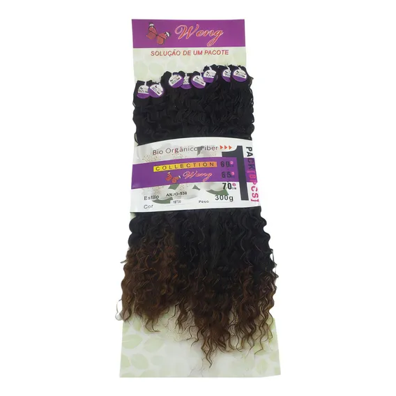 Cabelo Organico Cacheado Anjo Collection Weng Entrelace 70cm Foto 1