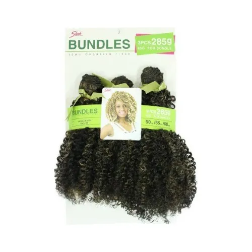 Cabelo Orgânico Cacheado Bundles Goivo 285gr 60 Cm+brinde Cor Castanho Com Mechas Mel Sp2/27 Foto 1