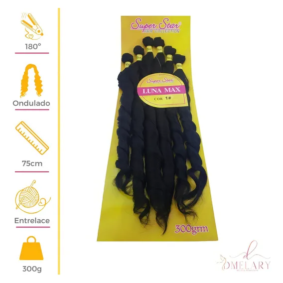 Cabelo Organico Cacheado Ondulado Longo Luna Max 75 Cm 300 G Foto 1