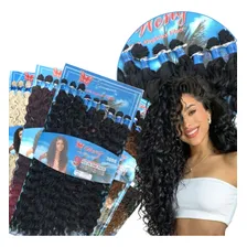 Cabelo Organico Cacheado Ondulado Weng 9pç 300gr 80cm+brinde Cor Preto Foto  mini 1