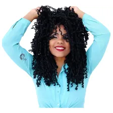 Cabelo Orgânico/sintético Cacheado Idêntico Ao Humano+brinde Cor Preto 01 Foto  mini 1