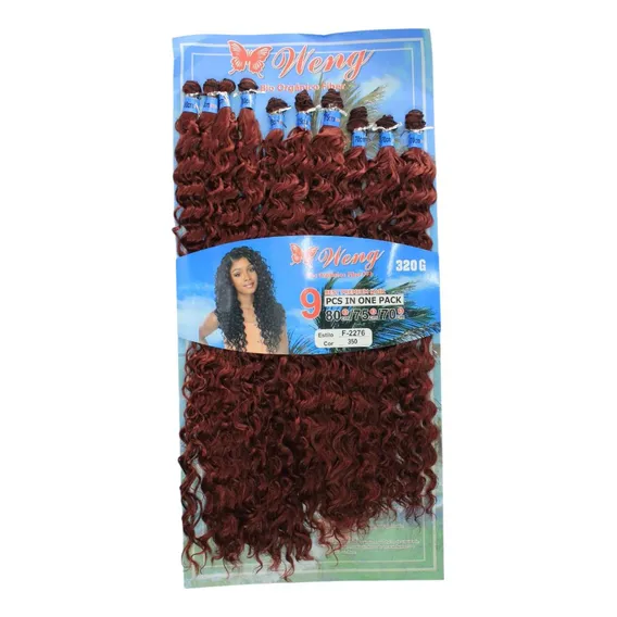 Cabelo Orgânico Cacheado 9telas 300g Weng Mega Hair+brinde Cor Ruivo 350 Foto 1