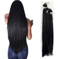 Cabelo Orgânico Liso Mega Hair Humano Alongamento - 70 Cm Cor Preto #1b Foto mini 1