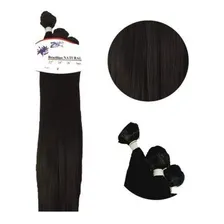 Cabelo Orgânico Liso Mega Hair Humano Alongamento - 70 Cm Cor Preto #1b Foto mini 3