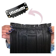 Cabelo Orgânico Liso Tic Tac Aplique Mega Hair 100% Organico Cor Preto ondulado Foto mini 2