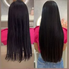 Cabelo Orgânico Liso Tic Tac Aplique Mega Hair 100% Organico Cor Preto ondulado Foto mini 4