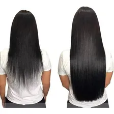 Cabelo Orgânico Liso Tic Tac Aplique Mega Hair 100% Organico Cor Preto ondulado Foto mini 1