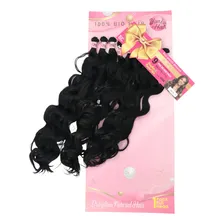 Cabelo Orgânico Premium Liso Ondulado Human Hair Na Tela W Cor Preto Cor 1 Foto mini 3