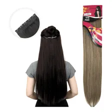 Cabelo Tic Tac 60cm 130g Fibra Organico Pode Ser Pranchado Cor Liso - #27/613 Foto  mini 1