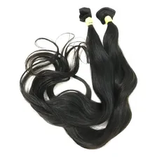 Cabelos Humano Leves Ondas De 60cm Tecido Com 100 Gramas. Cor Castanho Foto mini  2