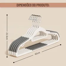 Cabide Antideslizante, Kit Com 50 Cabides, Cabide Adulto Slim, Cabide Emborrachado Reforçado Com Gancho Giratório 360°, Cabide Grande - 42cm, Ideal Para Calças, Camisetas, Camisas, Blusas, Jaquetas Foto mini 4