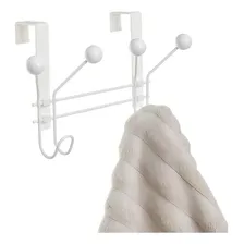 Cabide Com 2 Ganchos Para Porta Ou Parede Cor Branco Foto  mini 1