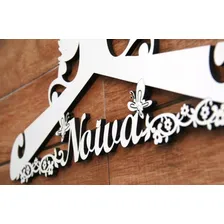 Cabide Da Noiva Com Borboletas E Pássaros Mdf Corte À Laser Foto mini 3