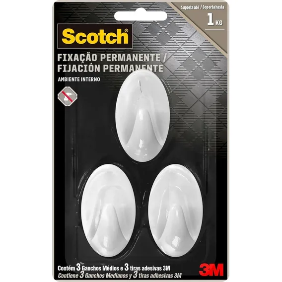 Cabide De Banheiro 3m Branco Em Kit X 3 Unidades Foto 1