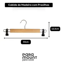 Cabide De Madeira P/ Calça E Saia Com Presilhas Foto mini  3