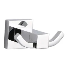 Cabide Duplo Para Toalha De Rosto Ou Banho Para Banheiro Quadrado Em Metal Cromado Linha Berlin Foto mini 1