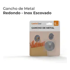 Cabide Gancho Adesivo Inox Pendurar Toalha Roupa Escovado Foto mini 4