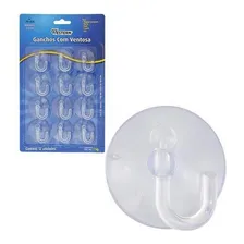 Cabide Gancho De Plastico Com Ventosa Com 12 Pecas 3,5cm De Foto mini 1