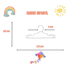 Cabide Infantil 100 Unidades - Super Resistente Cor Branco Foto mini 4