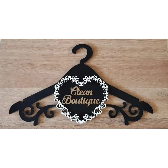 Cabide Mdf Personalizado Com Nome Da Loja Ou Nome Pr贸prio Foto 1