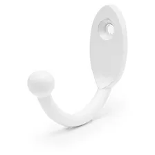 Cabide P/roupa Cabides Gancho Parede Metal Kit 2 Pcs Cor Branco Foto  mini 1