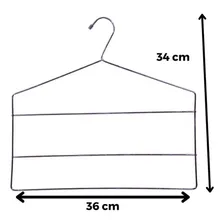 Cabide Para Calças Triplo Aço Cromado Reforçado Kit Com 6 Foto mini 3