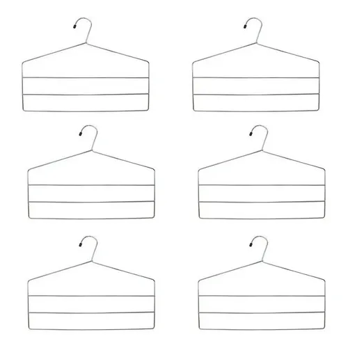 Cabide Para Calças Triplo Aço Cromado Reforçado Kit Com 6 Foto 1