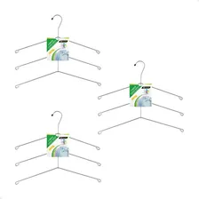 Cabide Para Camisa Triplo Aço Cromado 3 Kit Passerini Foto mini 2