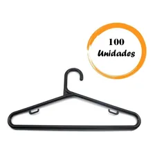 Cabide Plástico Preto 100 Unidades Enkor Foto mini 1