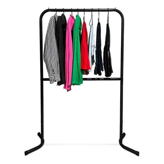 Cabideiro Arara De Roupas Niort Vertical P/ Loja Quarto Cor Preto Foto 1