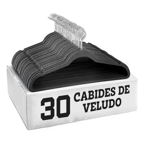 Cabides NAGATO Cabide Ultrafino Cabide Atacado Calça Roupa para blusa Kit de 30 unidades cor cinza Foto 1