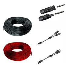 Cabo 10 Metros Pv 6mm Ligação Painel Solar Off-grid Kit Cobertura Preto/vermelho Foto mini 1