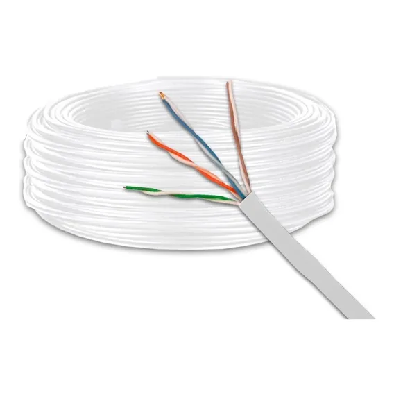 Cabo 100m Cabo Rede Internet Cat5e 4 Pares Cor Branco Foto 1