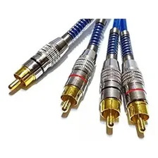 Cabo 2 Rca + 2 Rca Blindado Gold Com Mola 1 Metro Foto mini 3