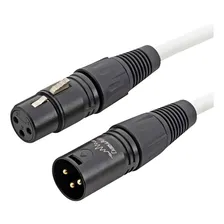 Cabo 2m Xlr Macho - Fêmea Fio Branco Balanceado Microfone Foto  mini 1